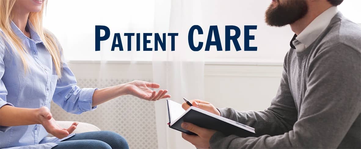 patient talking with doctor; patient care